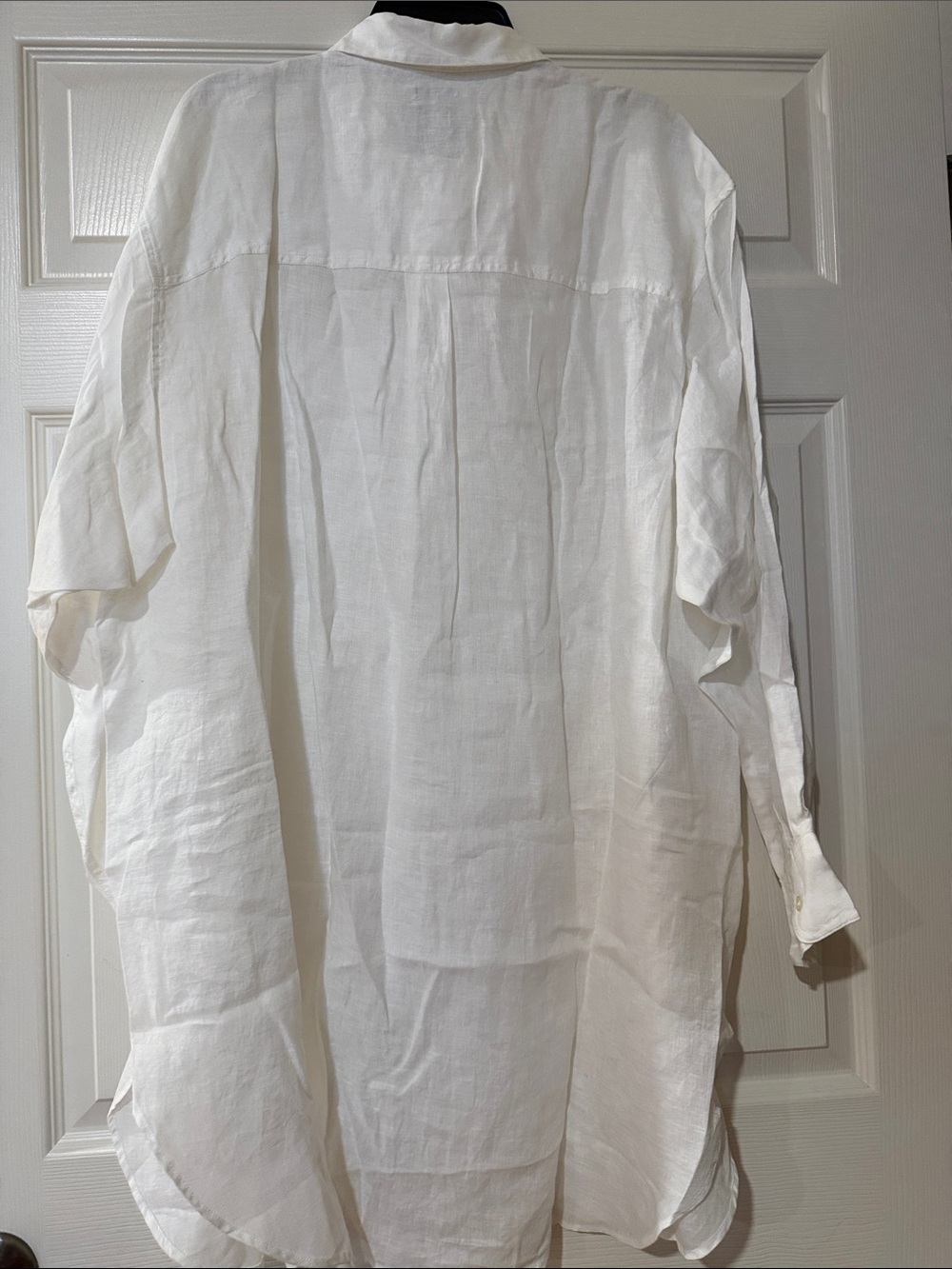 GAP Men's White Linen Button-Down Shirt with Chest Pocket - Picture 3 of 3